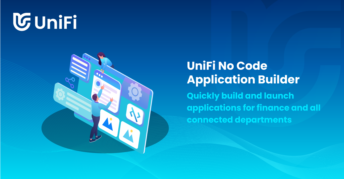 No code application builder for finance all connected departments
